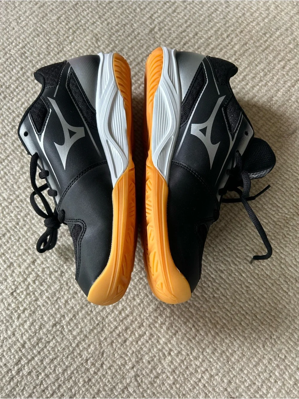 Mizuno Black Sneakers with Gum Outsole and Silver Accents